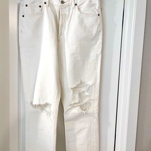 Agolde Riley cream distressed Jeans 30